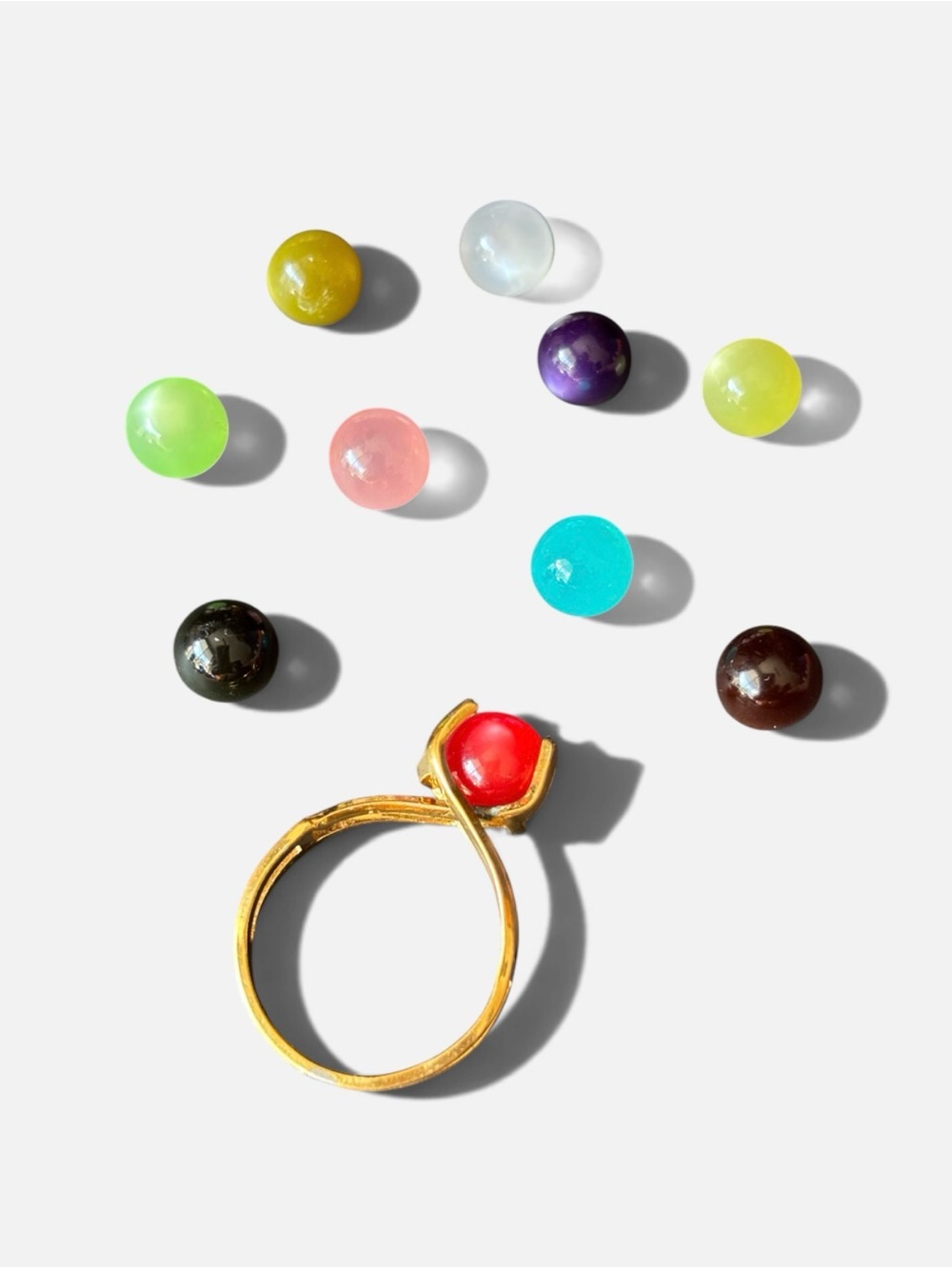 18K HGE Gold Electroplate Interchangeable Cat Eye Ring | Size 8